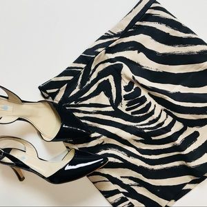 H&M Zebra Stripe Mini Skirt Size 4 Black White EUC